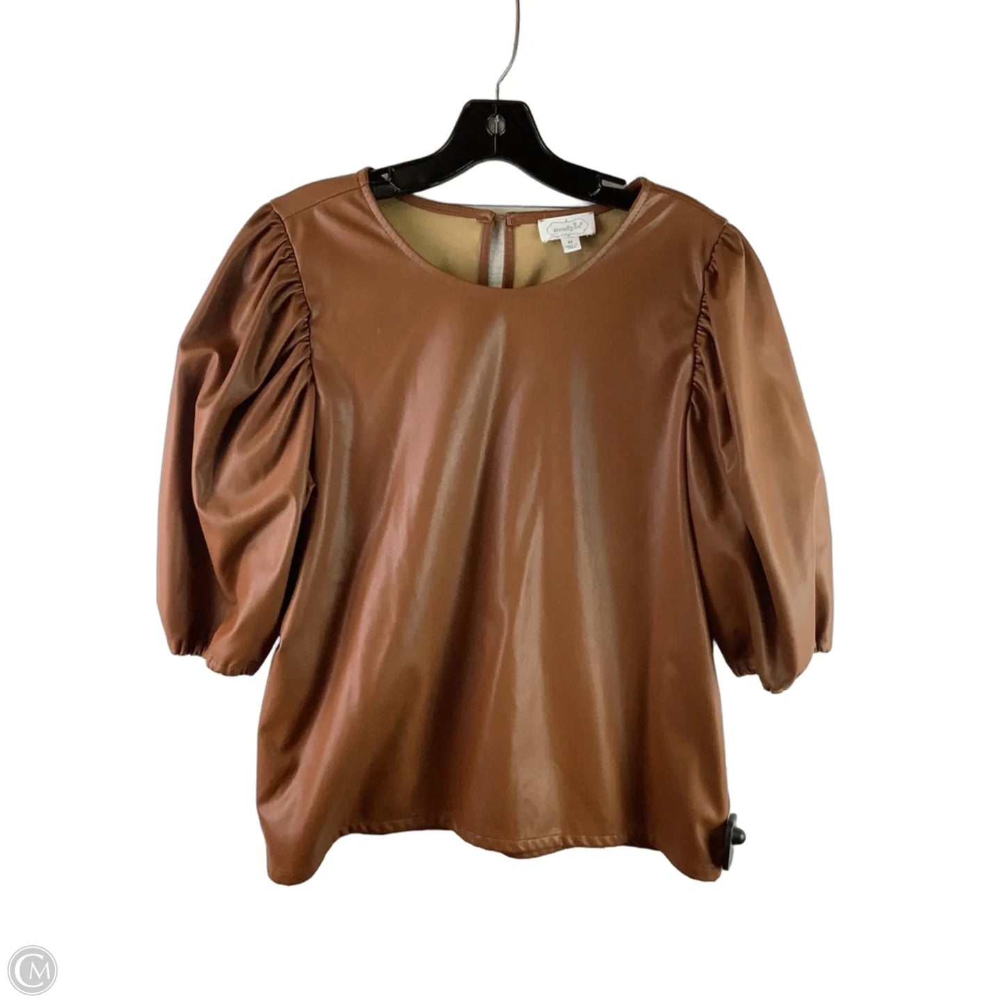 Top Short Sleeve By Mudpie In Brown, Size: M