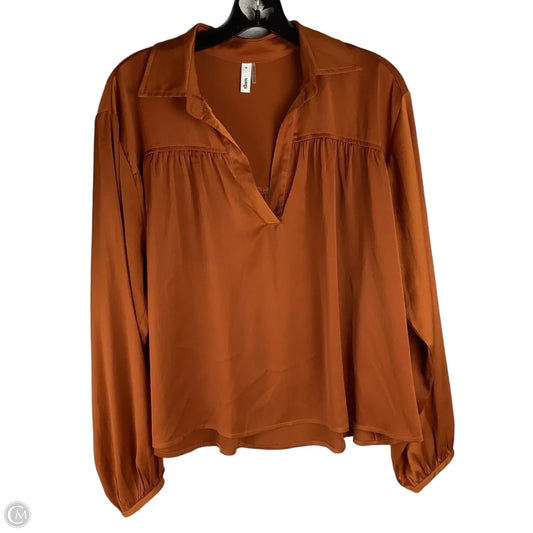 Top Long Sleeve By Glam In Orange, Size: M