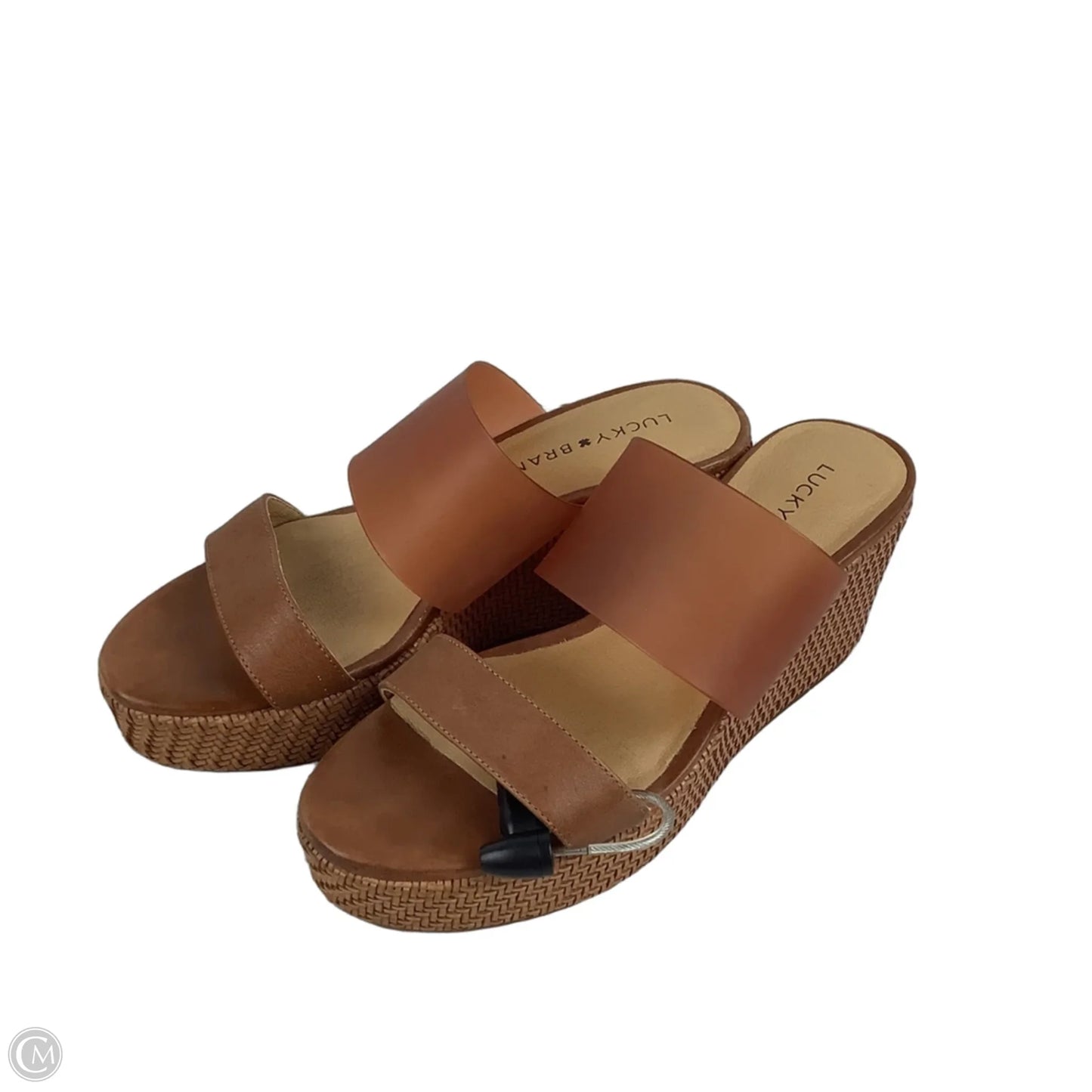 Sandals Heels Platform By Lucky Brand In Brown, Size: 7.5