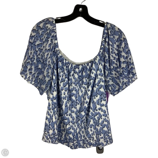 Top Short Sleeve By Versona In Blue, Size: L