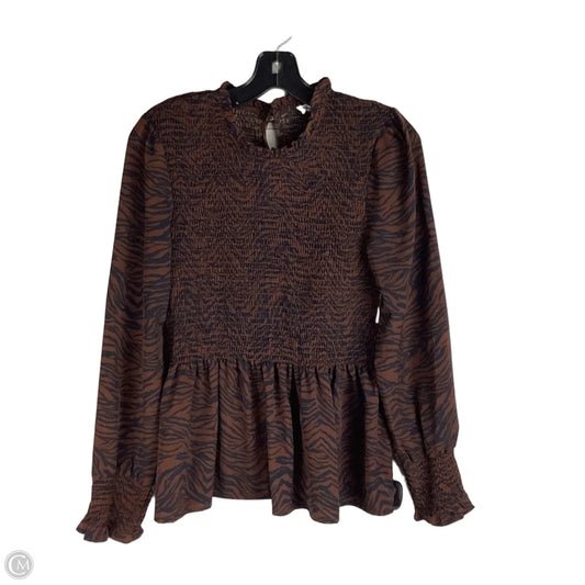 Top Long Sleeve By Thml In Animal Print, Size: S