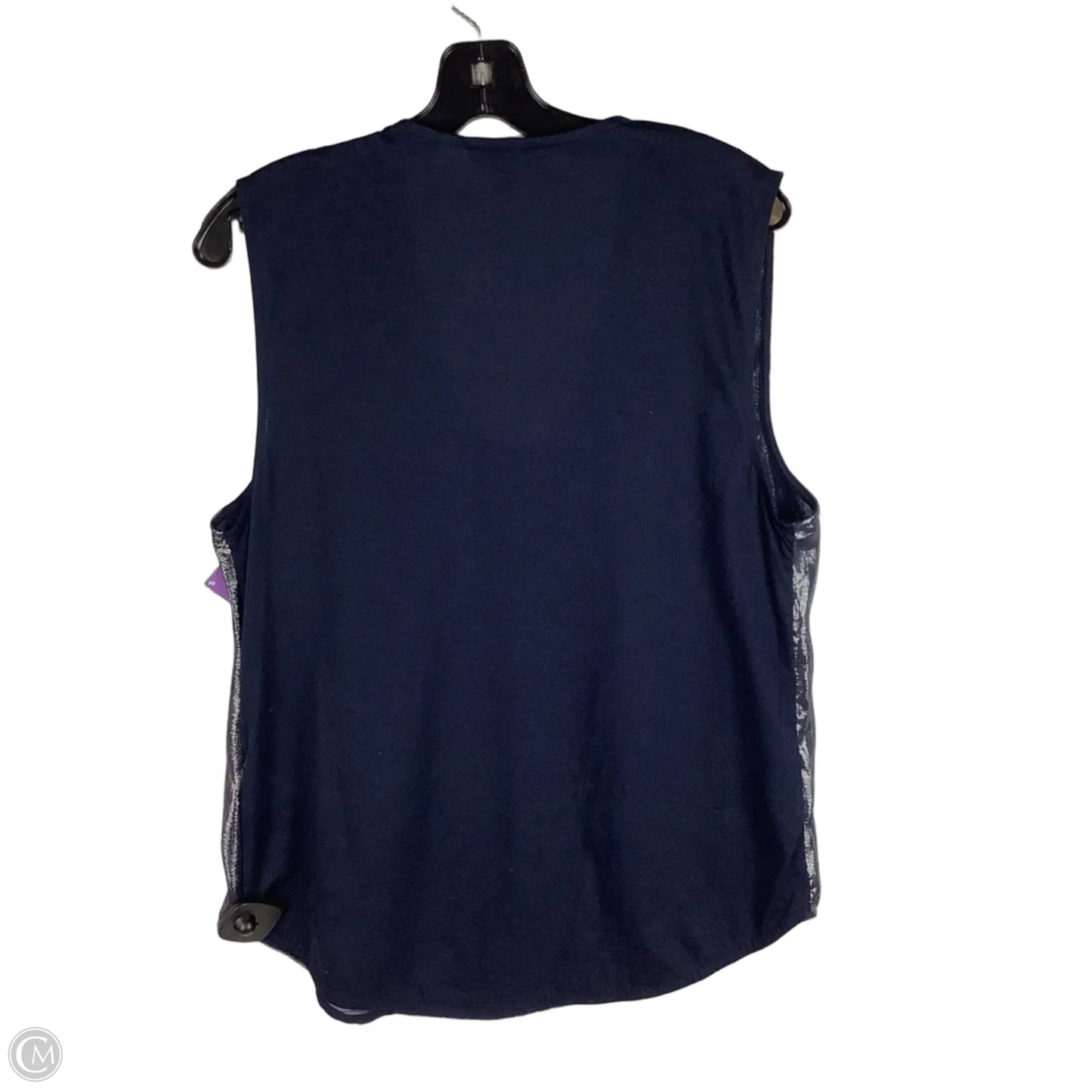 Top Sleeveless By J. Crew In Silver/Navy, Size: L