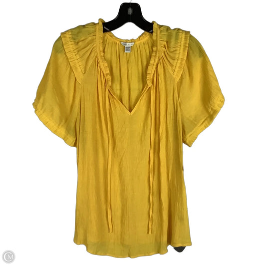 Top Short Sleeve By Cato In Yellow, Size: 1x (18/20)
