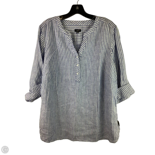 Top Short Sleeve By Talbots In Striped Pattern, Size: 1x