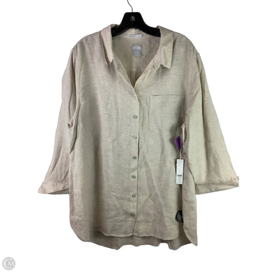 Top Long Sleeve By Chicos In Tan, Size: 18