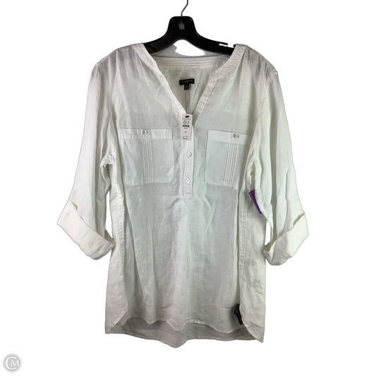Top Short Sleeve By Talbots In White, Size: 1x