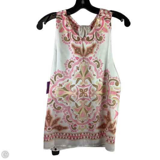 Top Sleeveless By Current Air In Pink & White, Size: L