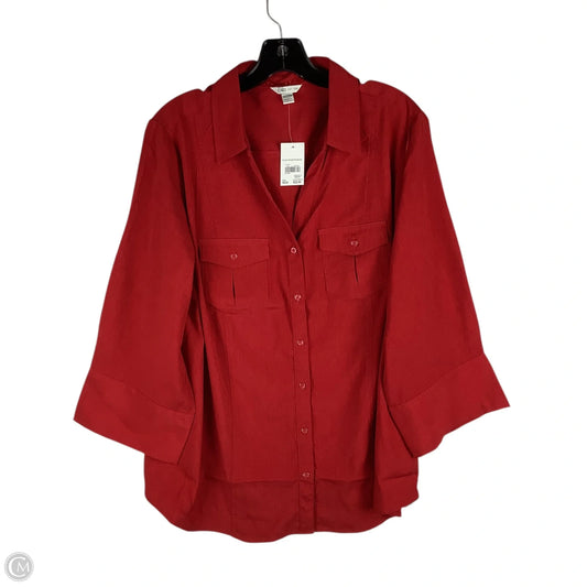 Top Long Sleeve By Cato In Red, Size: 1x (18/20)