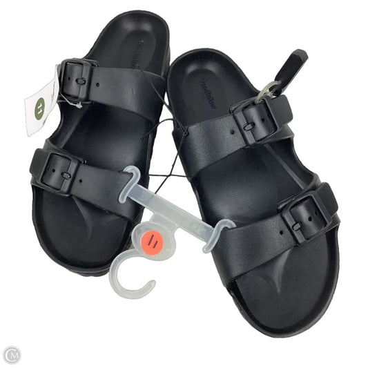 Sandals Flats By Clothes Mentor In Black, Size: 11