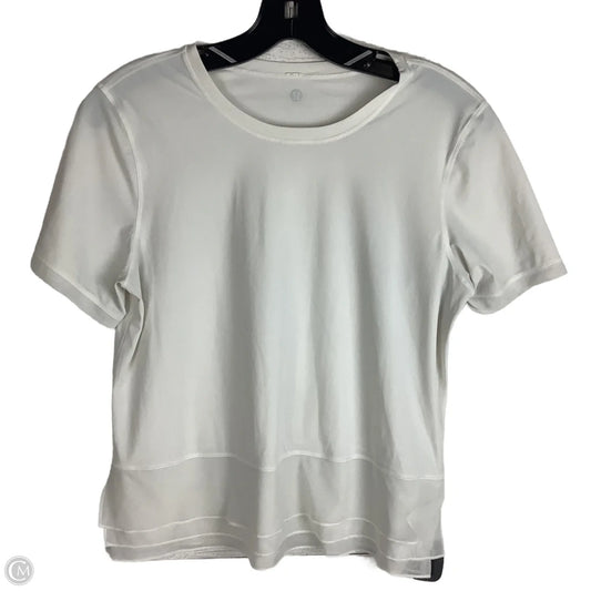 Athletic Top Short Sleeve By Lululemon In White, Estimated Size 4