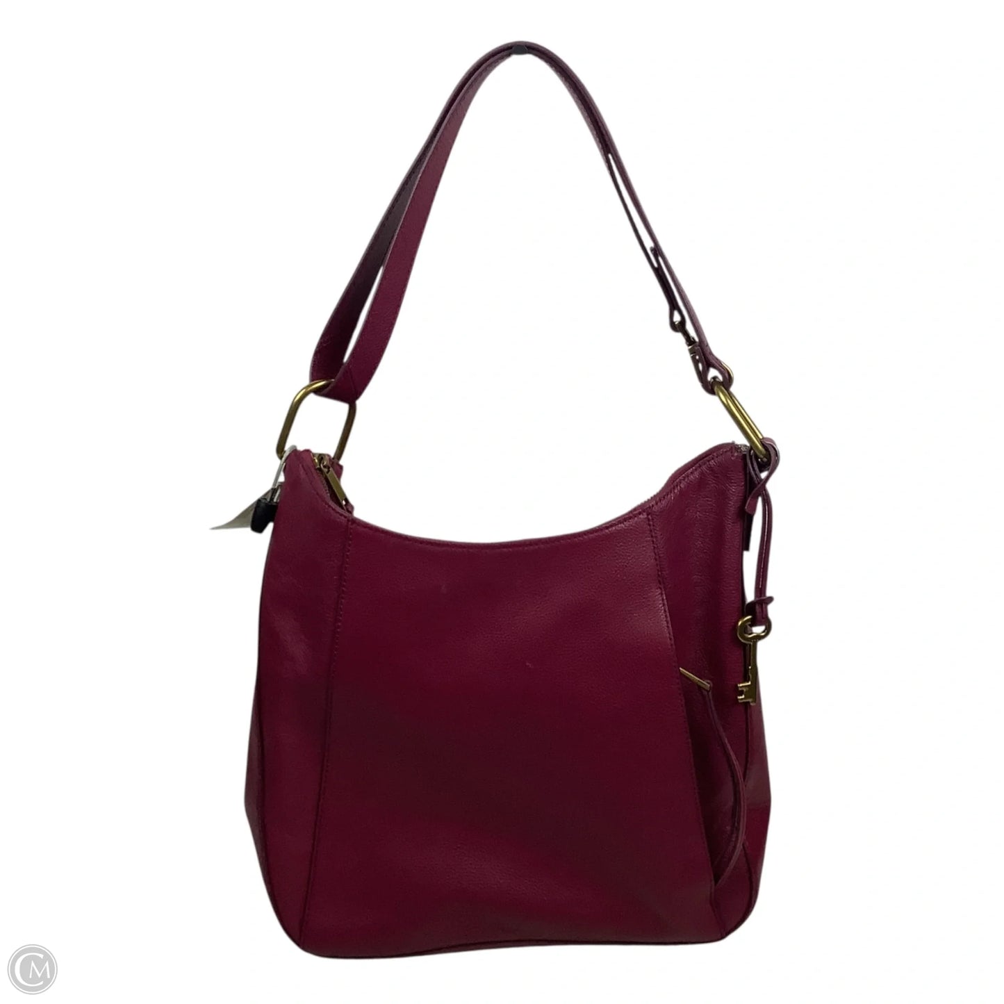 Handbag Leather By Fossil, Size: Medium