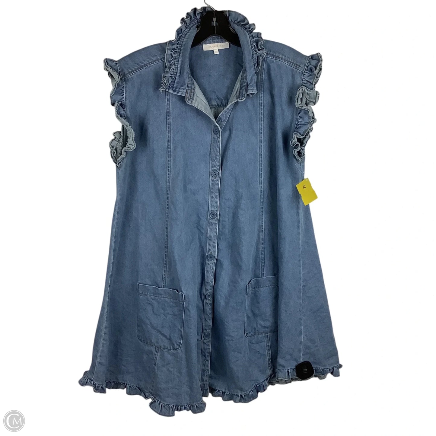 Dress Casual Midi By Olivaceous In Blue Denim, Size: L