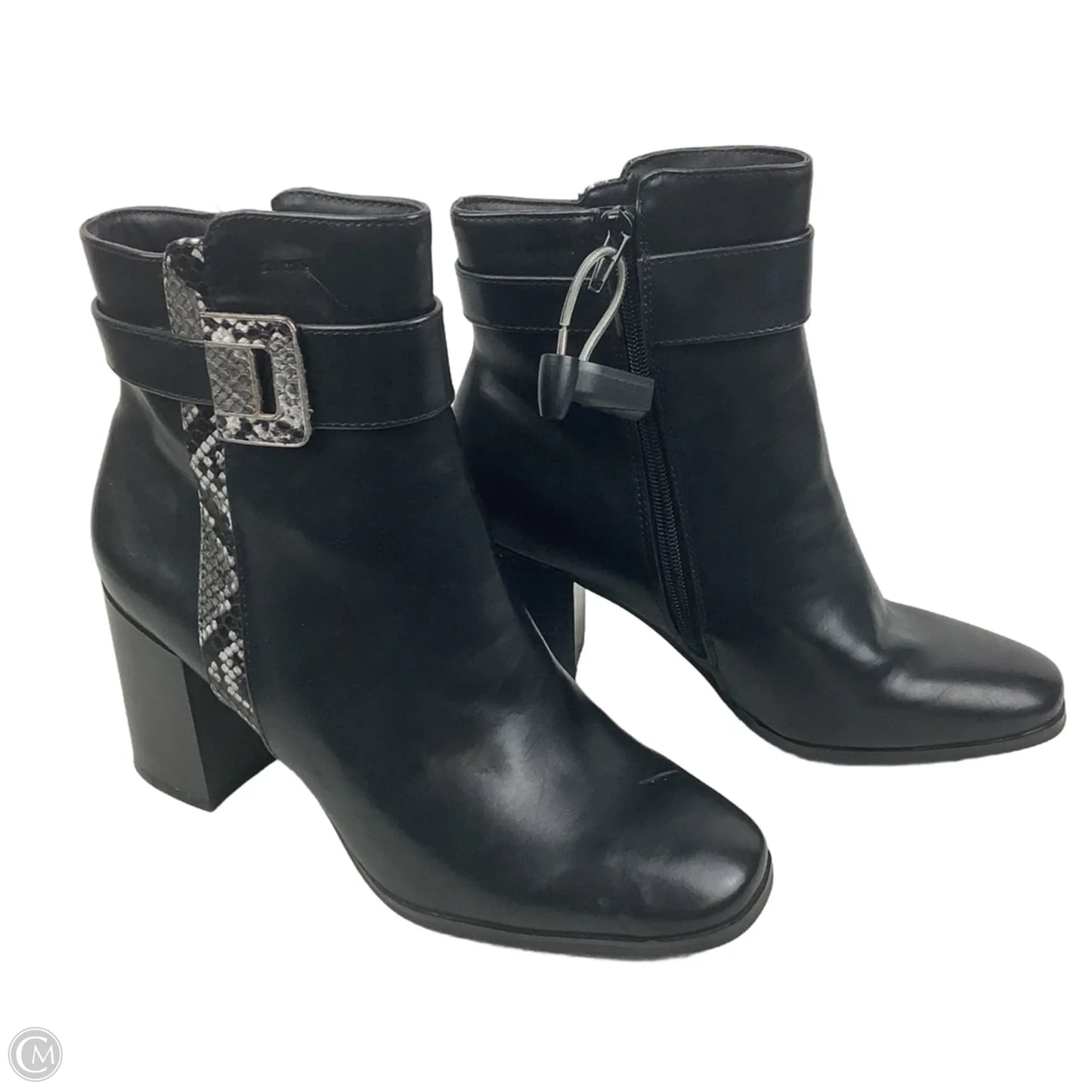 Boots Ankle Heels By Limited In Black, Size: 8.5