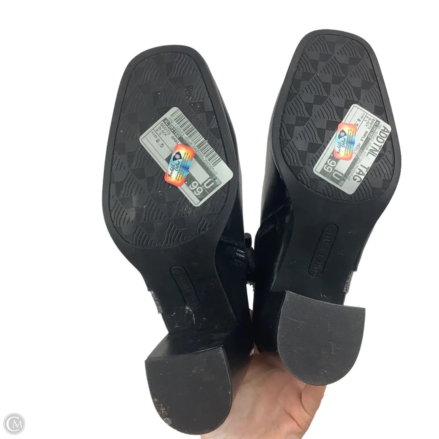 Boots Ankle Heels By Limited In Black, Size: 8.5