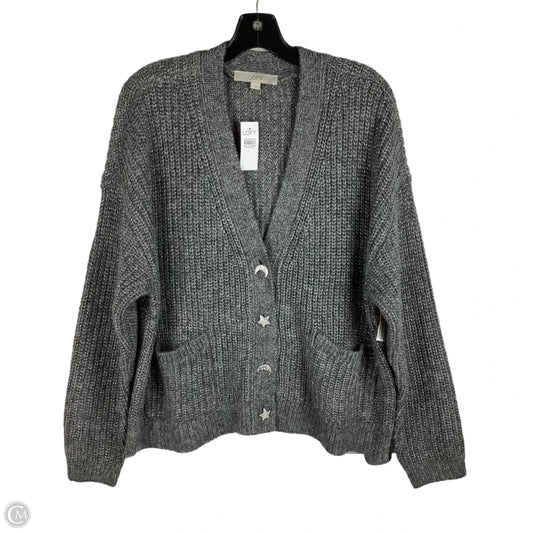 Sweater Cardigan By Loft In Grey, Size: L