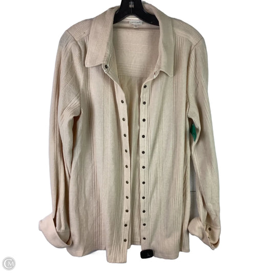 Jacket Shirt By Pilcro In Beige, Size: Xl