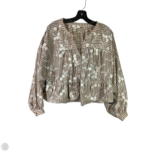 Top Long Sleeve By Entro In Brown, Size: S