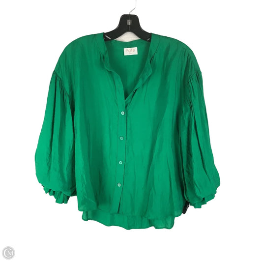 Top Long Sleeve By Fate In Green, Size: S