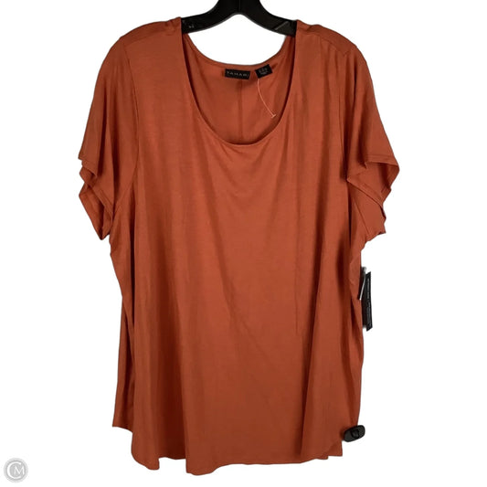 Top Short Sleeve By Tahari In Orange, Size: 3x