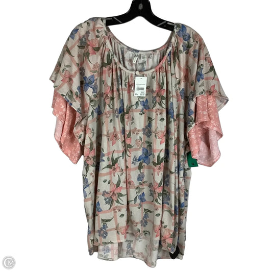 Top Short Sleeve By Cato In Pink, Size: 3x (26/28)