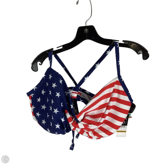 Swimsuit Top By Clothes Mentor In Blue & Red & White, Size: 2x (22/24)
