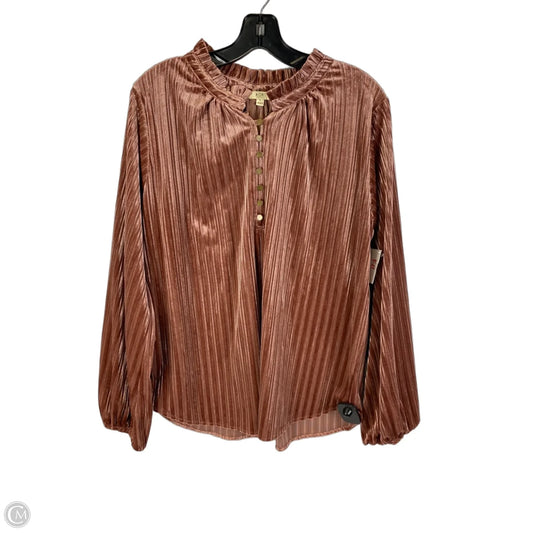 Top Long Sleeve By Kori America In Bronze, Size: L