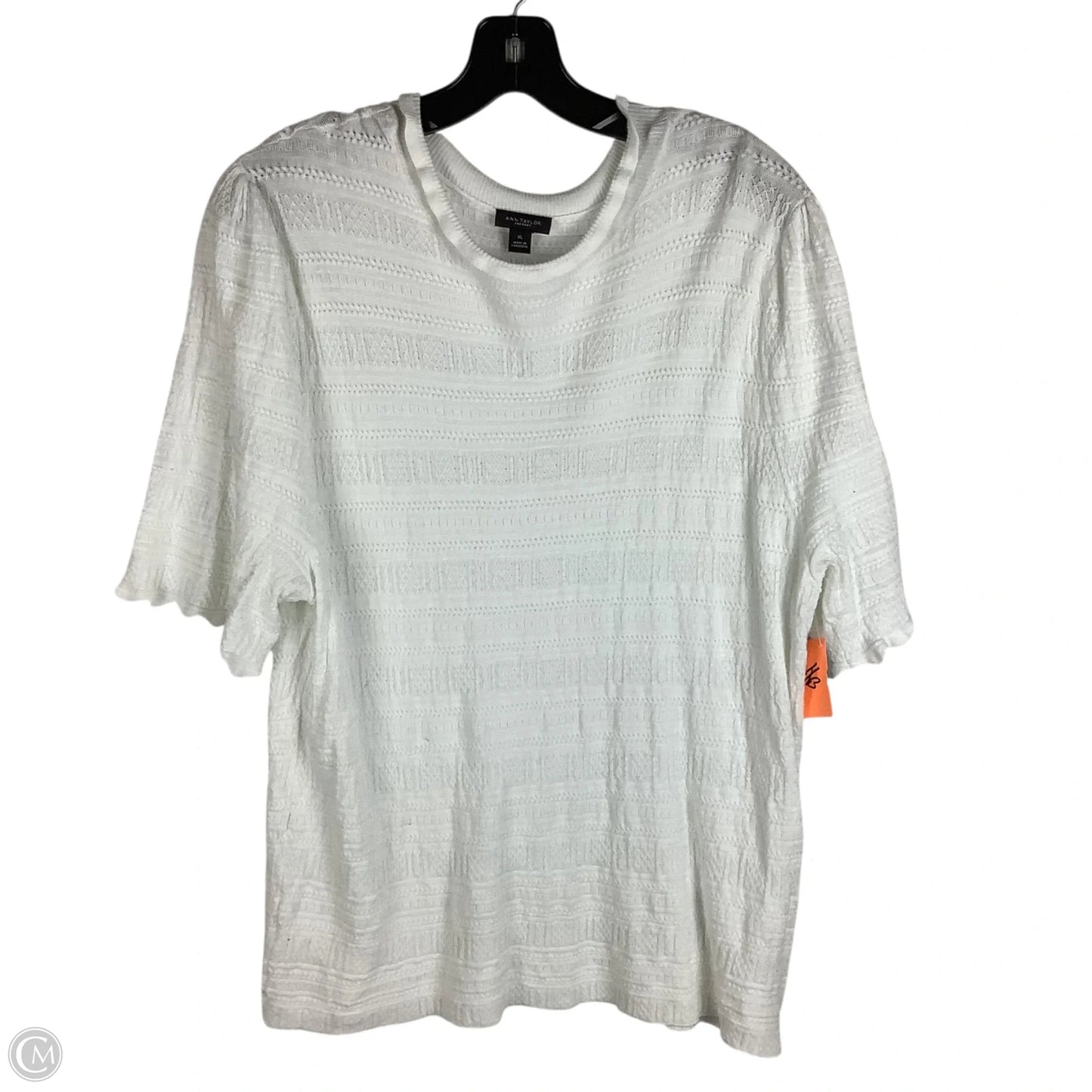 Top Long Sleeve By Ann Taylor In White, Size: Xl