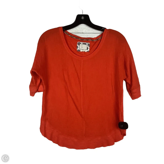Top Short Sleeve By Anthropologie In Orange, Size: Xs