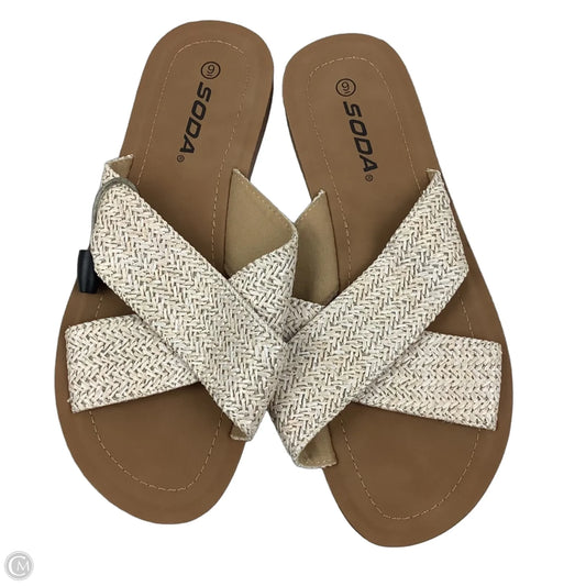Sandals Flats By Soda In Tan, Size: 9