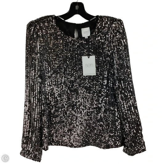 Top Long Sleeve By Cmc In Silver, Size: L