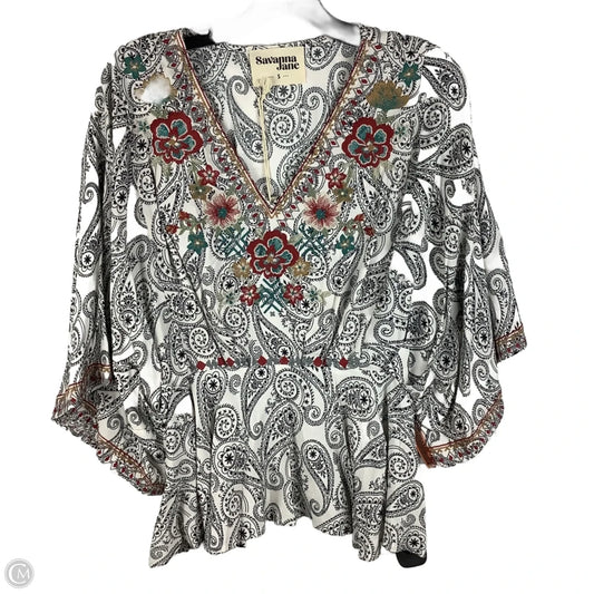 Top Long Sleeve By Savanna Jane In Black, Size: S