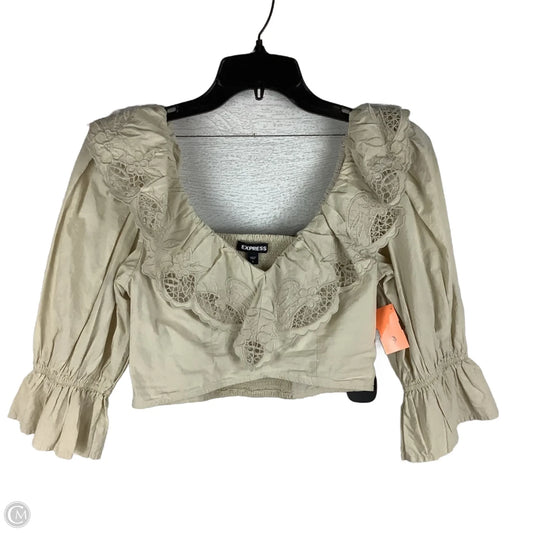 Top Long Sleeve By Express In Beige, Size: S