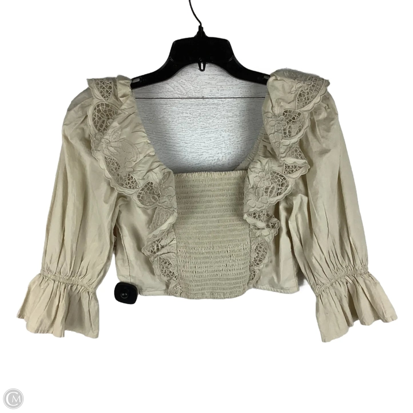 Top Long Sleeve By Express In Beige, Size: S