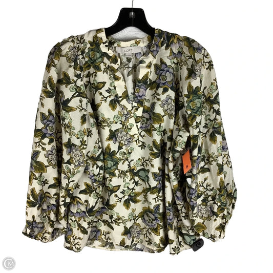 Top Long Sleeve By Loft In Floral Print, Size: S