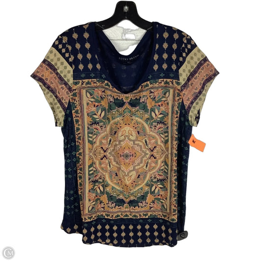Top Short Sleeve By Lucky Brand In Navy, Size: Xl