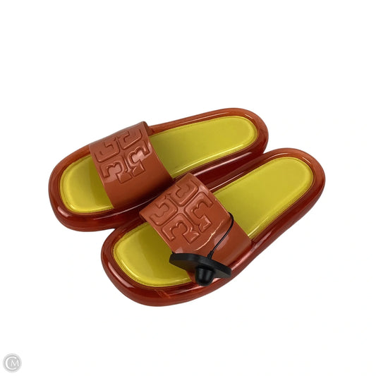 Sandals Designer By Tory Burch In Orange & Yellow, Size: 5