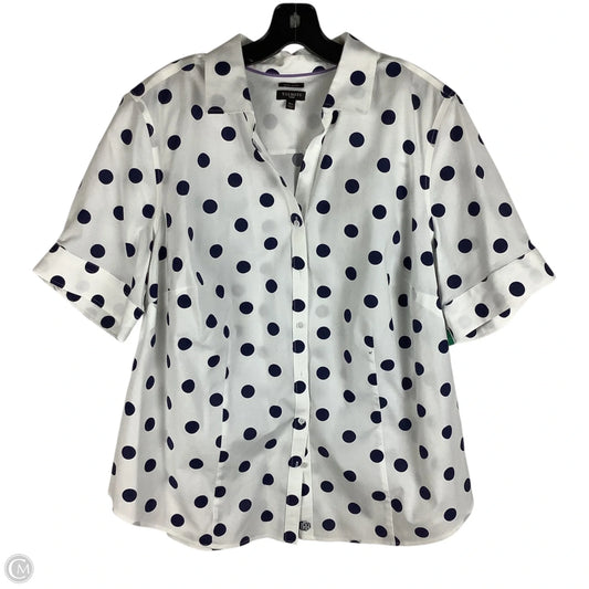 Top Short Sleeve By Talbots In Polkadot Pattern, Size: 16 W