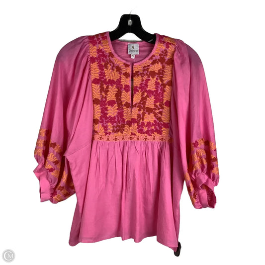 Top Long Sleeve By J.marie In Pink, Size: Xs