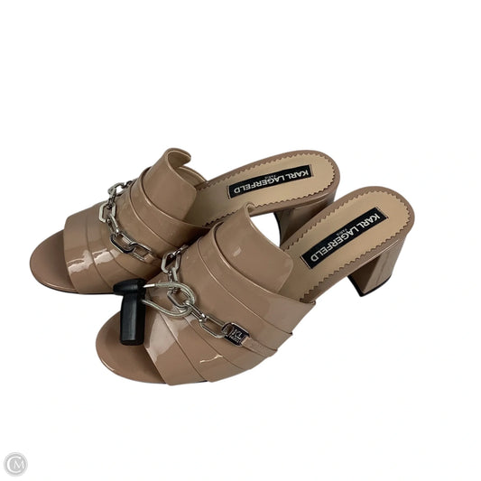 Sandals Designer By Karl Lagerfeld In Beige, Size: 8
