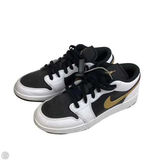 Shoes Luxury Designer By Jordan In Black & White, Size: 7YOUTH/Womens 8.5