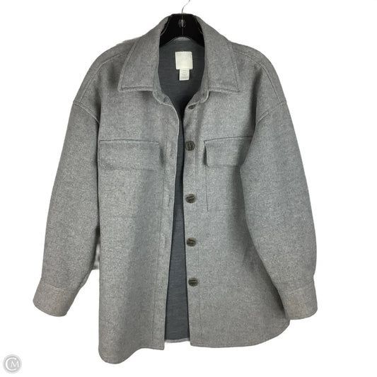 Jacket Shirt By H&m In Grey, Size: S