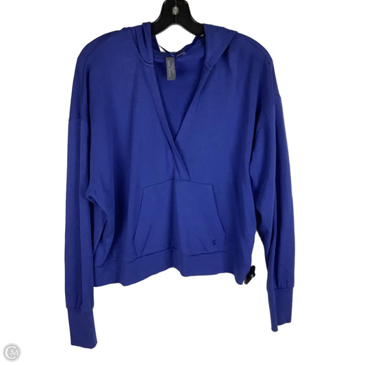 Athletic Top Long Sleeve Hoodie By Sweaty Betty In Blue, Size: 8