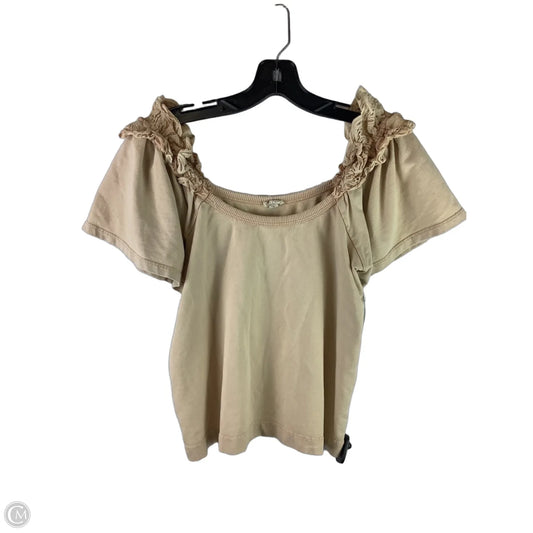 Top Short Sleeve By Pilcro In Beige, Size: S