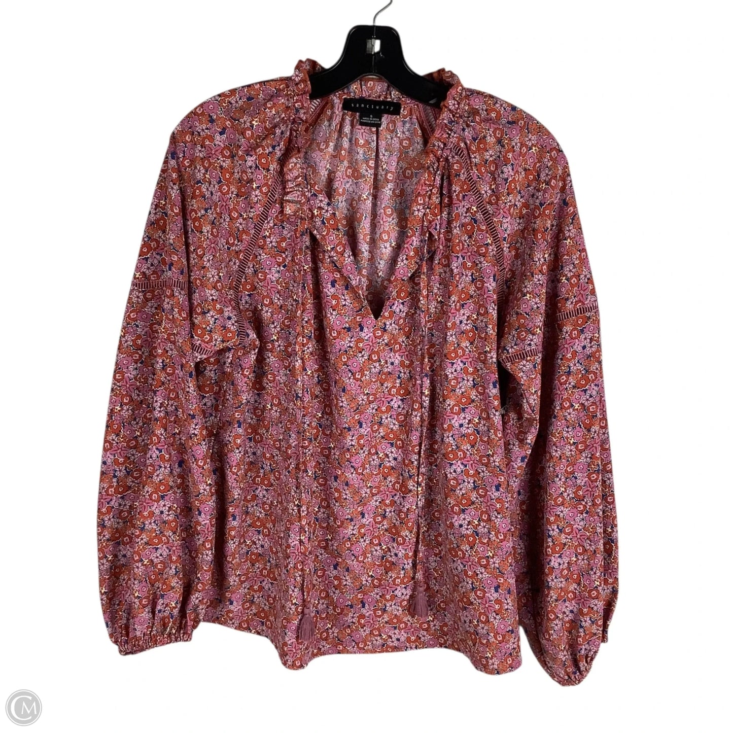 Top Long Sleeve By Sanctuary In Floral Print, Size: S