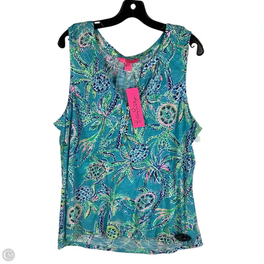 Top Sleeveless Designer By Lilly Pulitzer In Blue, Size: Xxl