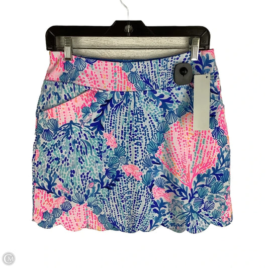 Skort Designer By Lilly Pulitzer In Blue & Pink, Size: 4