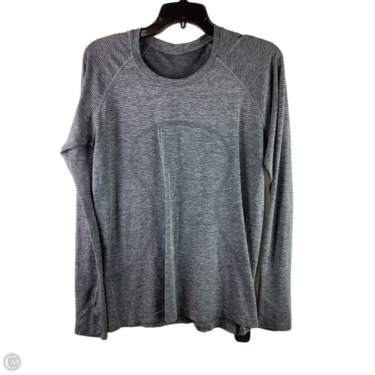 Athletic Top Long Sleeve Collar By Lululemon In Grey, Size: 12