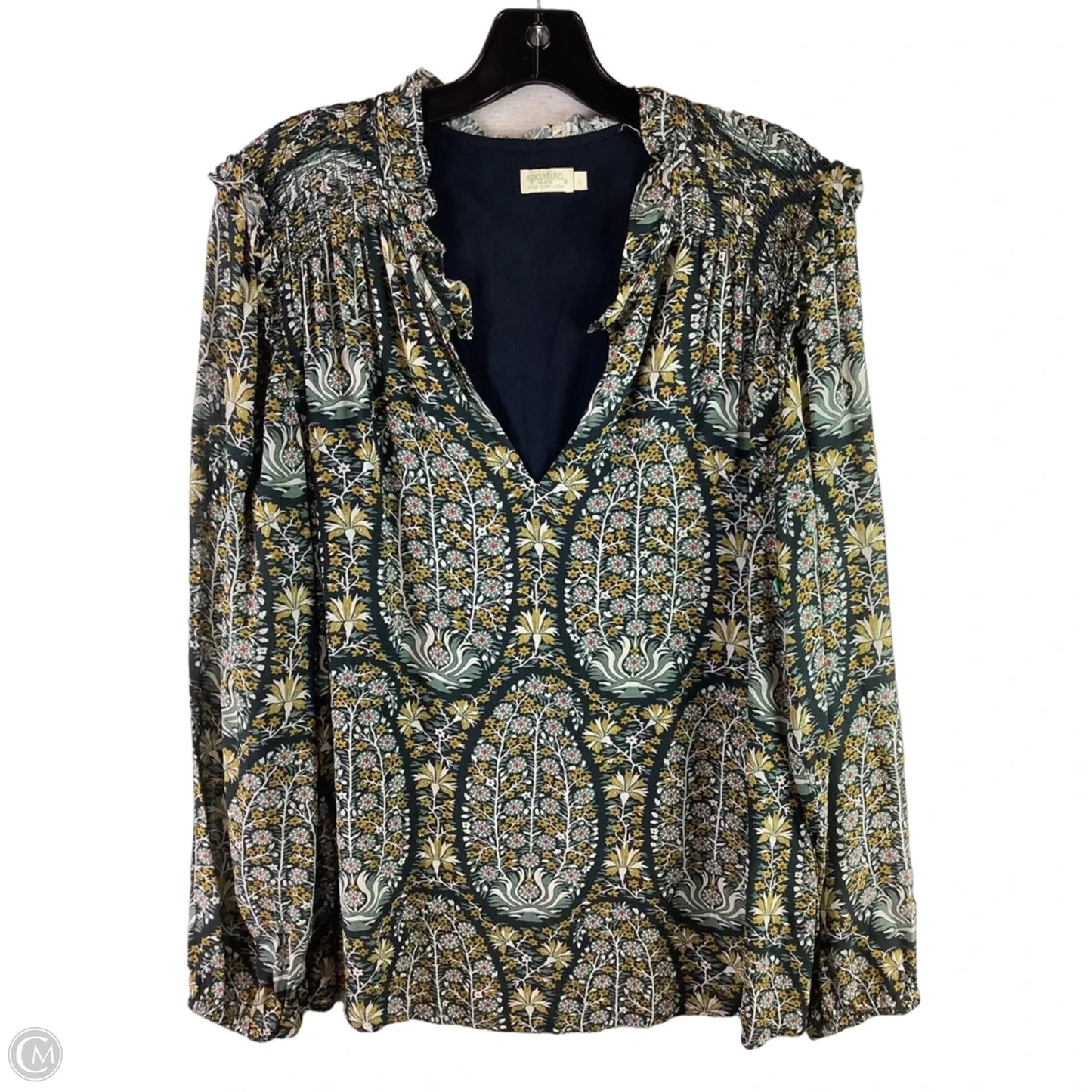 Top Long Sleeve By Spartina In Green, Size: L
