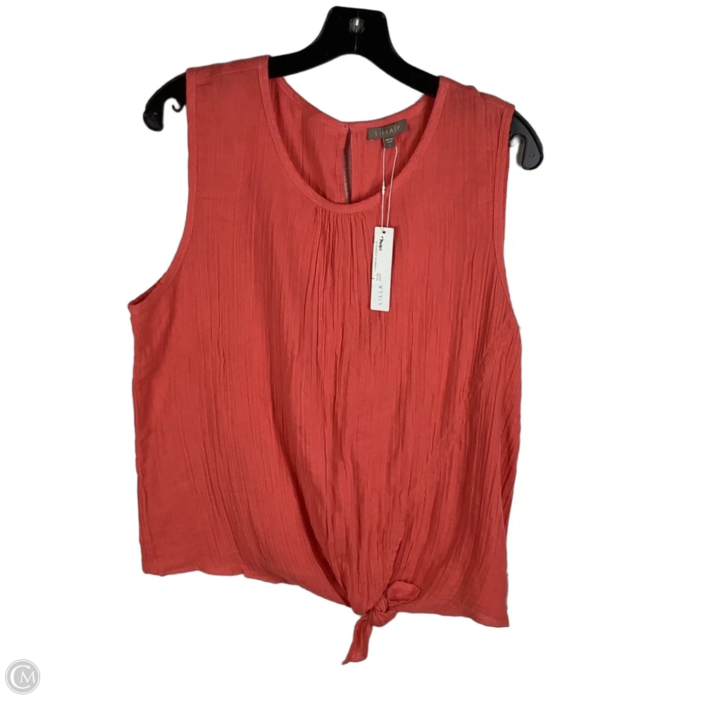 Top Sleeveless By Lilla P In Coral, Size: L
