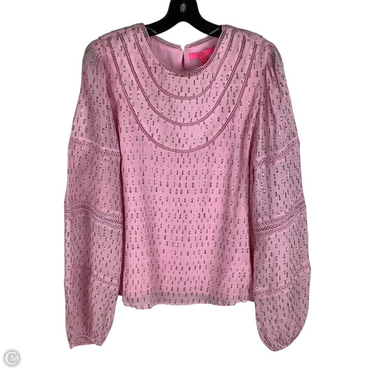 Top Long Sleeve Designer By Lilly Pulitzer In Pink, Size: Xl